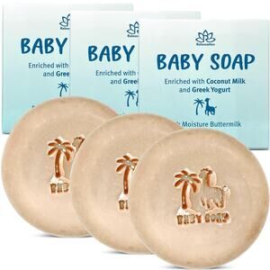 Baby Soap Bars with Greek Yogurt and Coconut Milk (Set of 3)